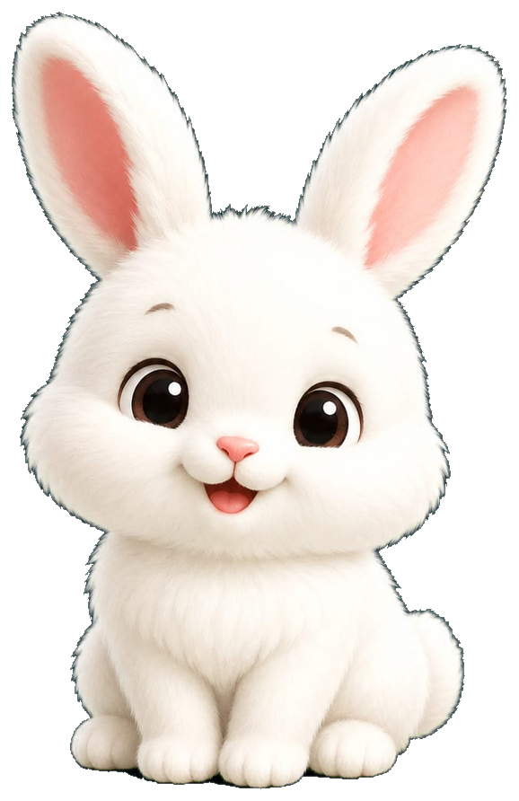 Nabasdag, a fluffy white bunny
